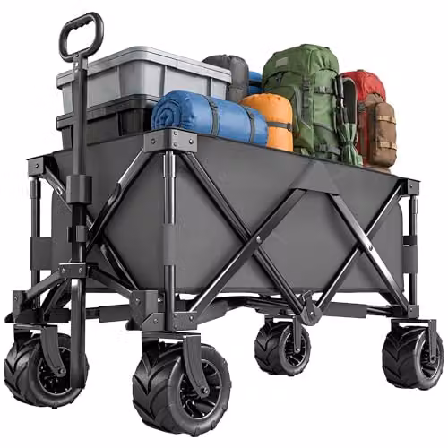 Outsunny Festival Trolley Garden Cart with Metal Frame, Grey