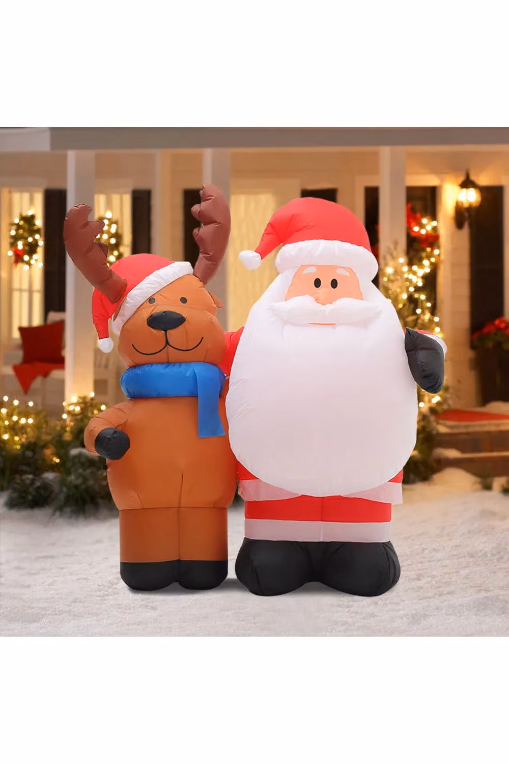 Living and Home Red Inflatable Christmas Air Blown Outdoor Decor with LED Light – 2