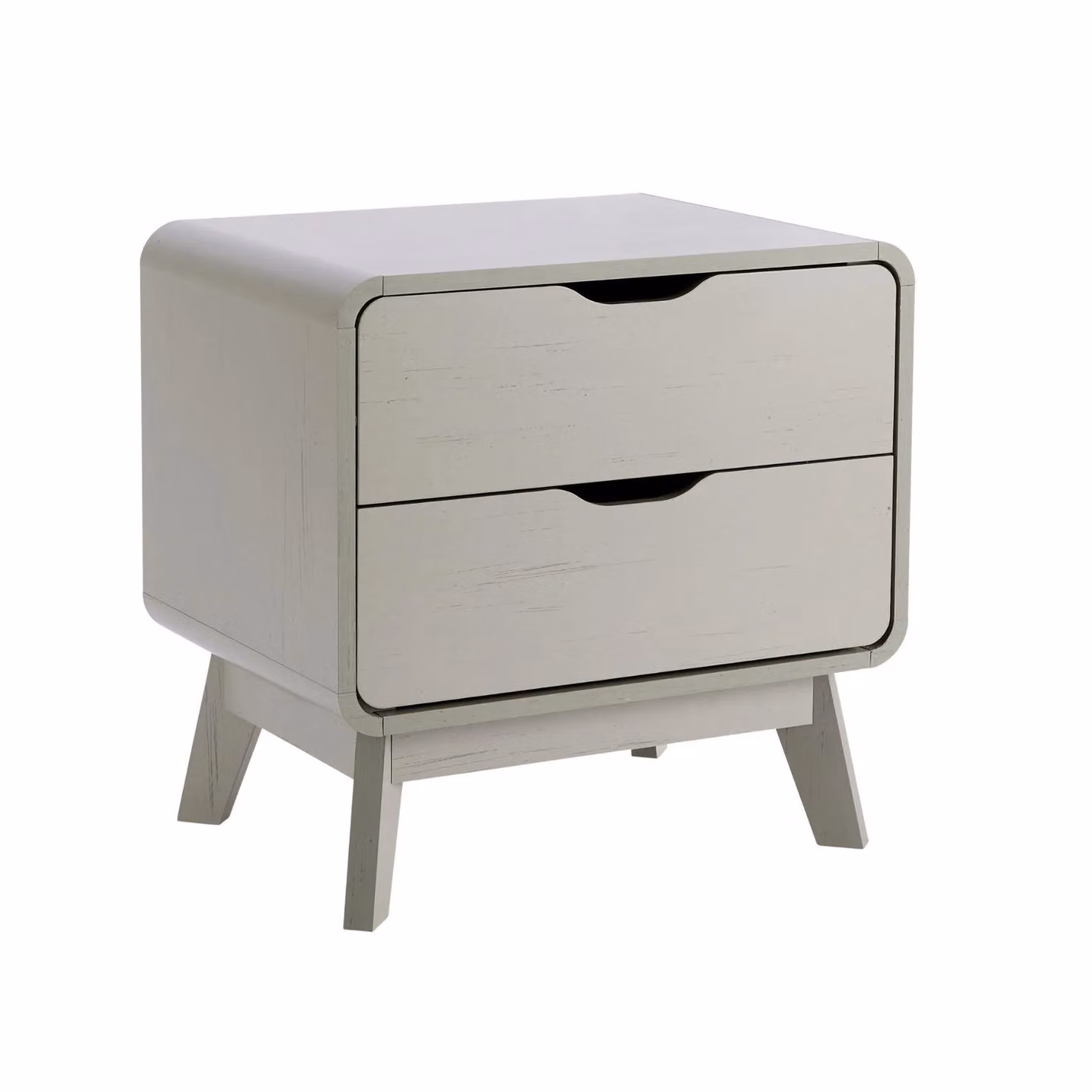 Home Source 2 Drawer Scandi Style Bedside Table in Light Grey – 5