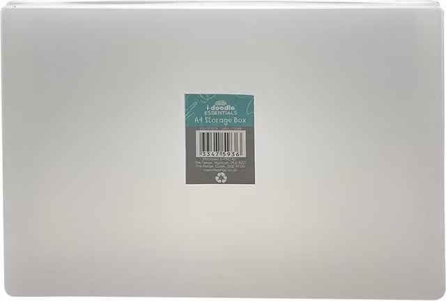 i-doodle essentials Transparent A4 Plastic Document Storage Box
