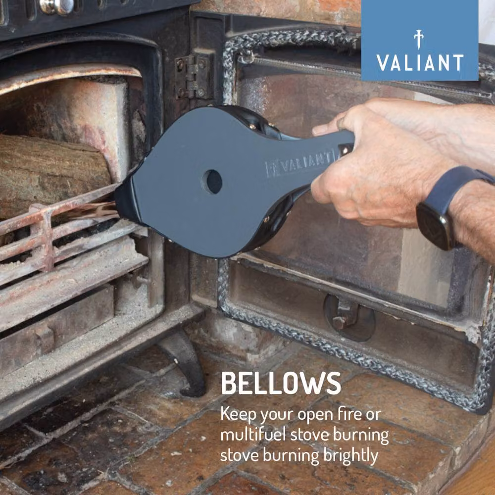 Valiant Fireside Bellows and Cast Iron Tongs in Black and Grey – 2