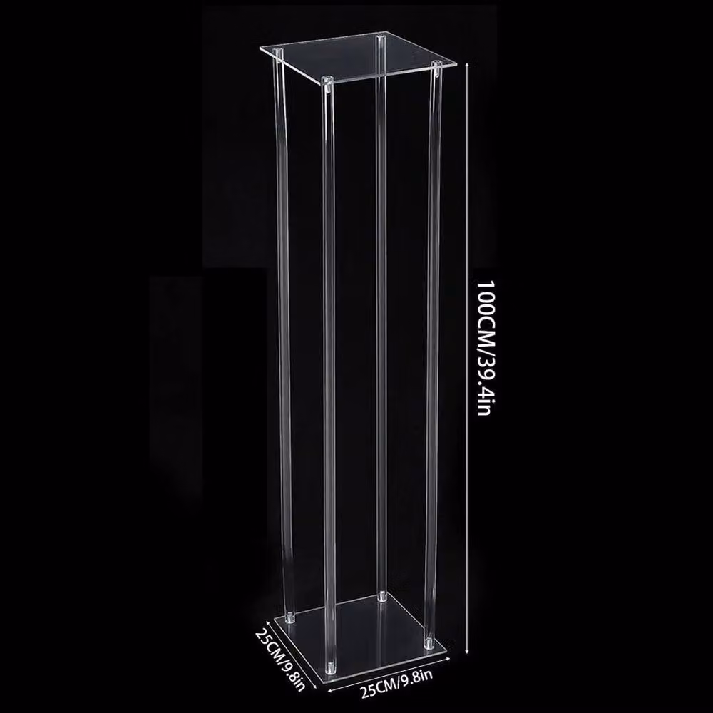 SPETLEK Transparent Acrylic Rectangular Flower Stand for Wedding Tabletop, Width: 100 cm – 2