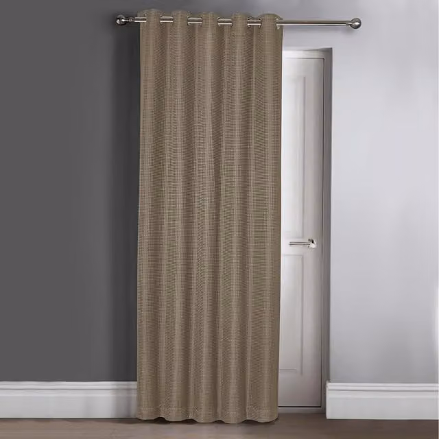 Velosso Classic Waffle Blackout Fabric Door Panel Curtain in Natural