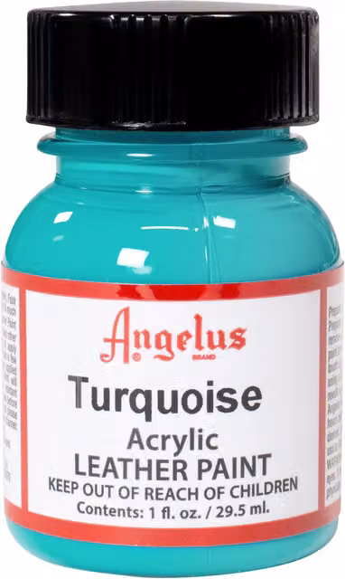 Angelus Acrylic Leather Paint in Turquoise, 1 oz