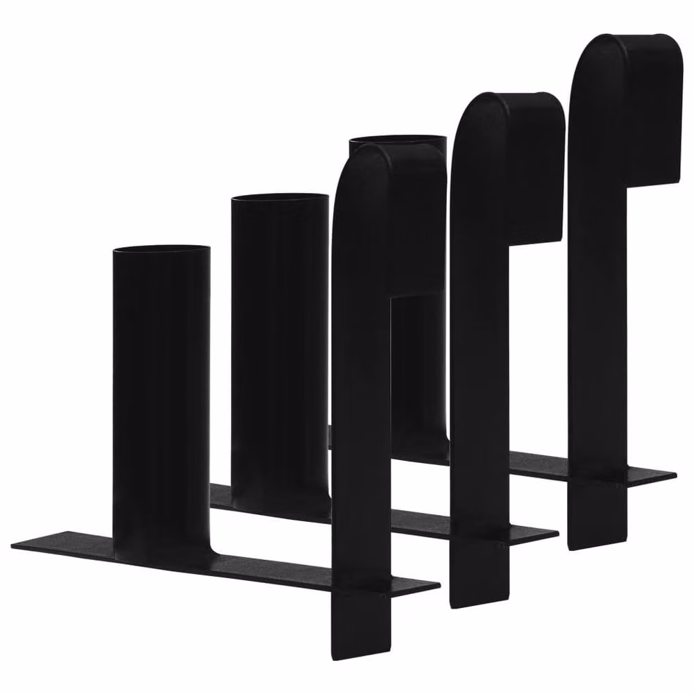 Berkfield Home Practical U-Profile Privacy Fence Strip Dispenser, 3 Piece Steel Set, Black – 2