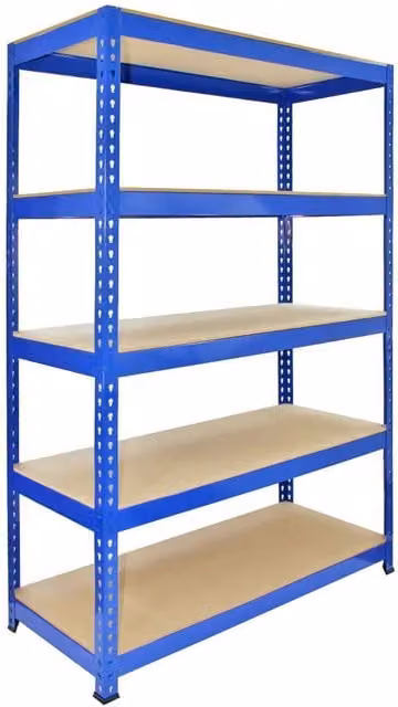 Monstershop Q-Rax Blue Metal and MDF Freestanding Racking Unit with Adjustable Shelves, W/D/H: 120 x 50 x 182.5 cm – 1