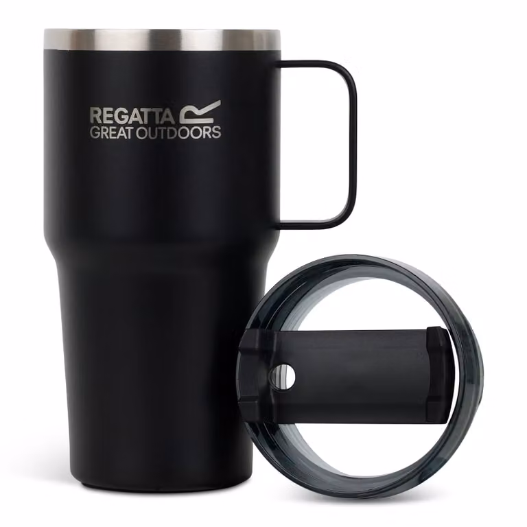 Regatta Thermulate Insulated Stainless Steel Mug with Lid, Black, 0.6 l
