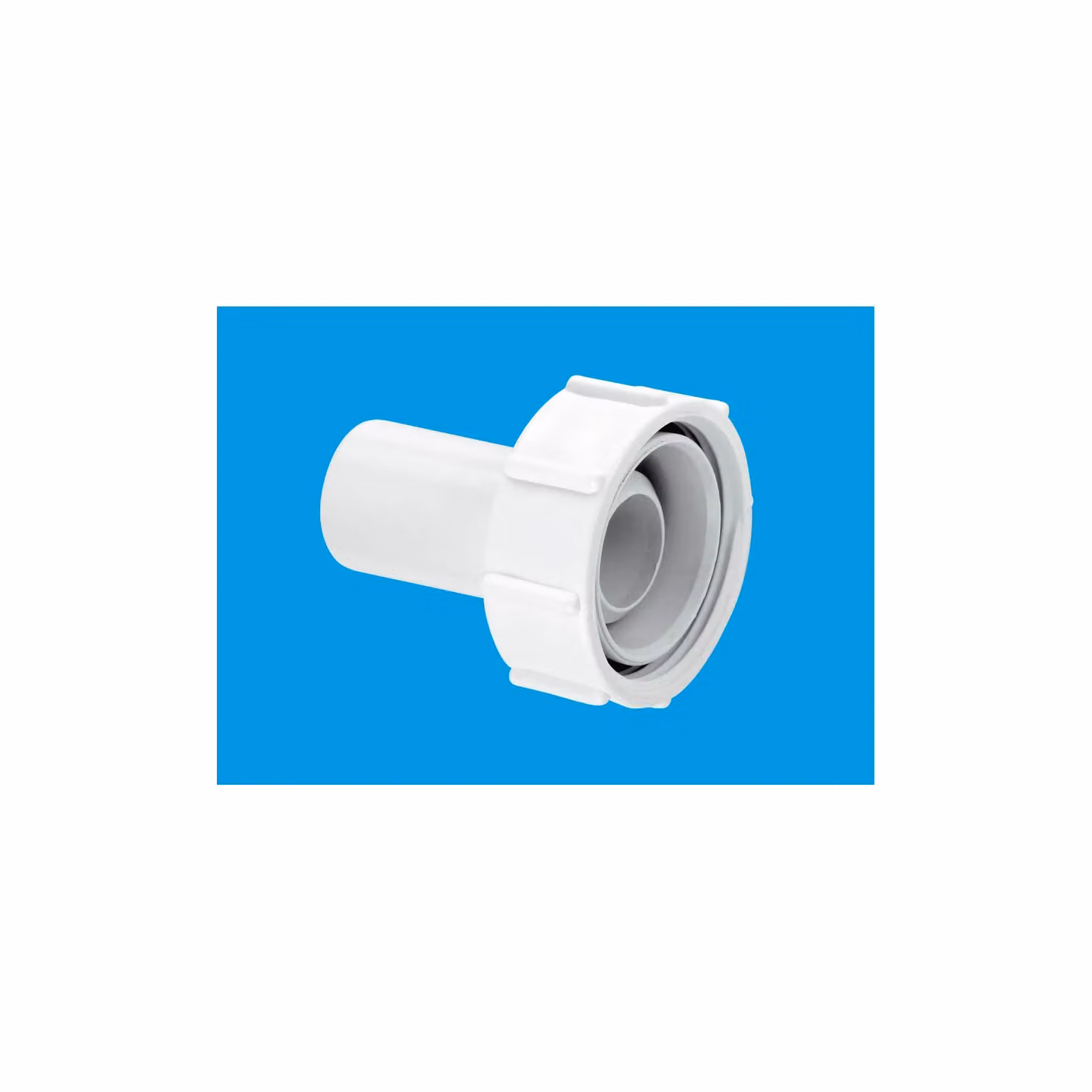 McAlpine R11 Straight Connector 1.5 inch with Loose Nut for 19/23mm Pipe, White – 2