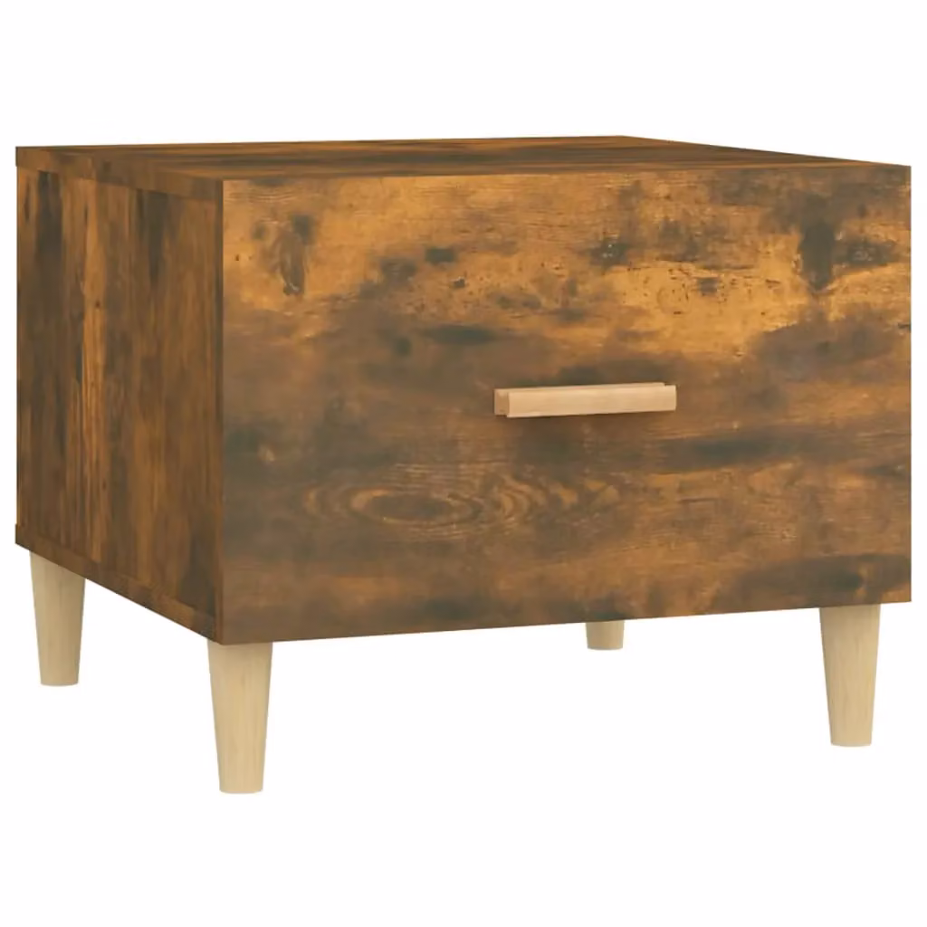 Berkfield Home Smoked Oak Coffee Table in Brown, W/D/H: 50 x 50 x 40 cm – 2