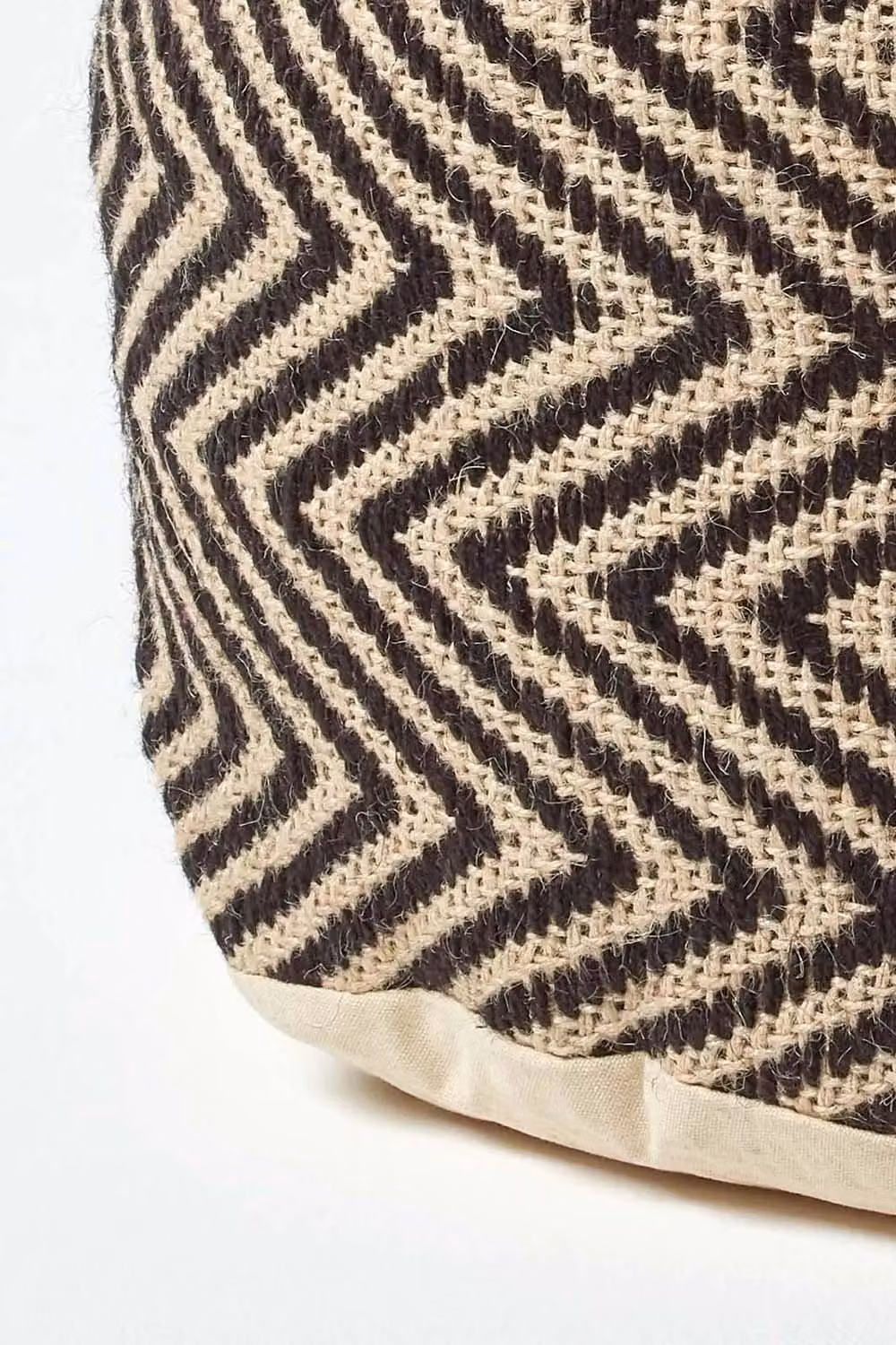Homescapes Geometric Patterned Cylindrical Pouffe in Black – 3
