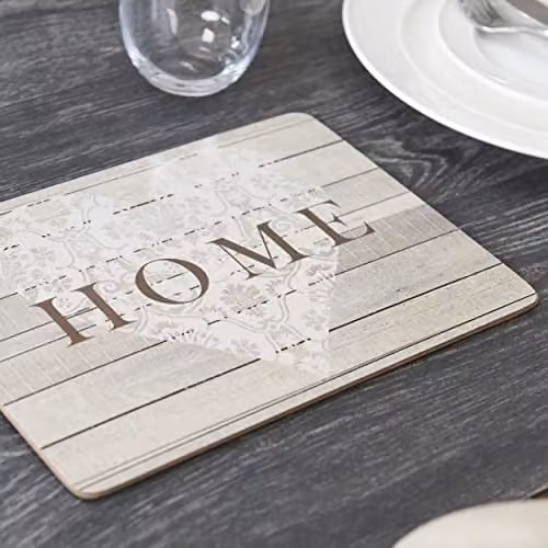 KitchenCraft Everyday Home Non-Slip Cork Placemats, Set of 4, Yellow or Brown, W: 29 cm, D: 21.5 cm – 2