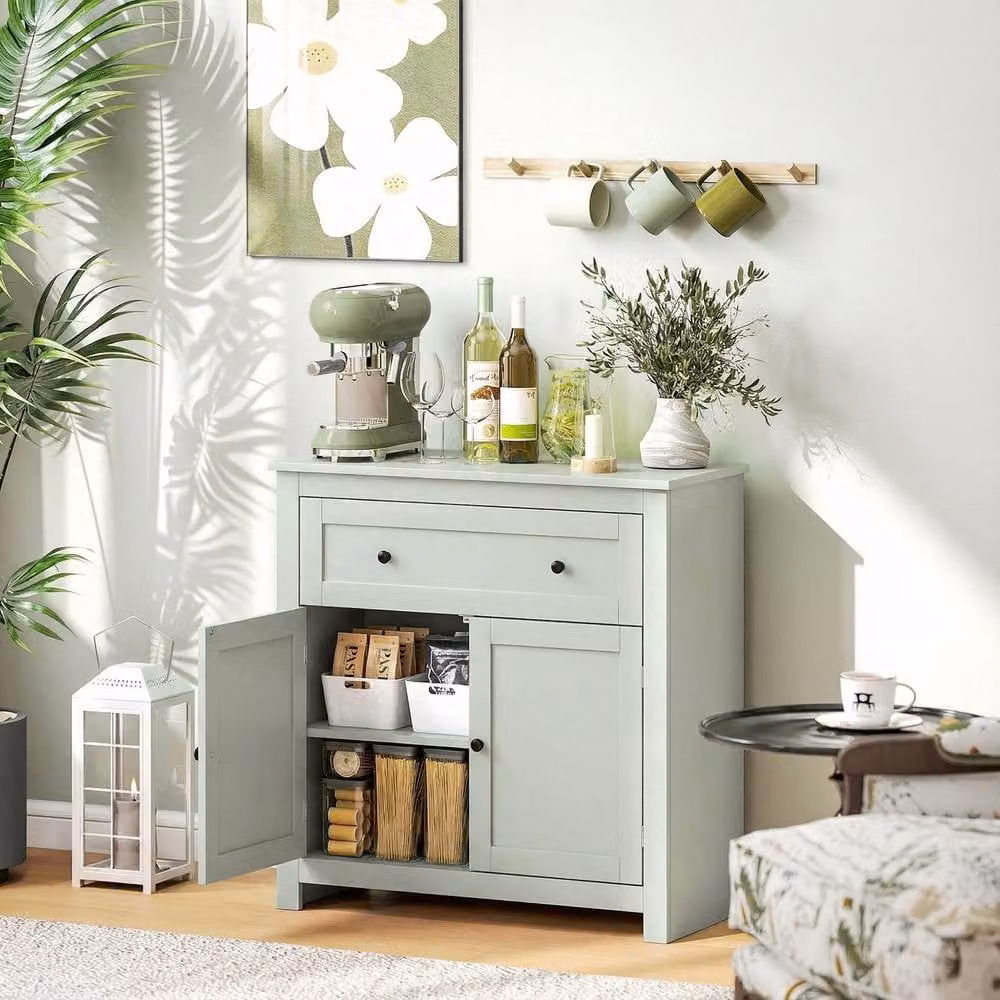 STILVORA Modern Green and Black Sideboard with Drawer and 2 Doors – 1