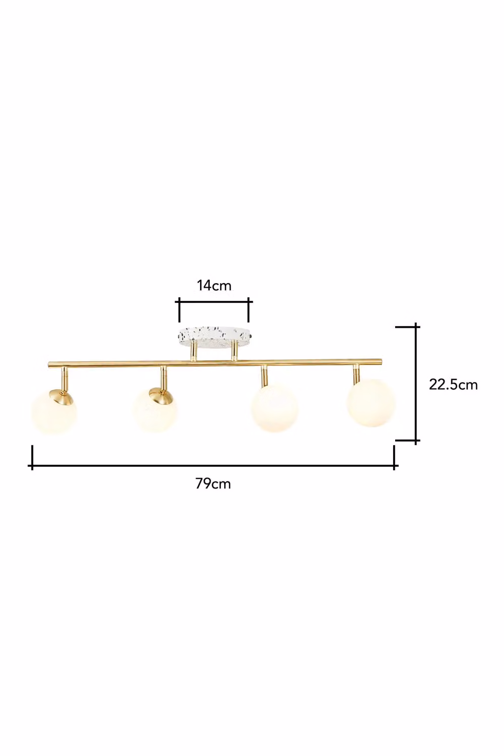 BHS Lighting Lott Spotlight Bar Ceiling Light in Gold and White – 2