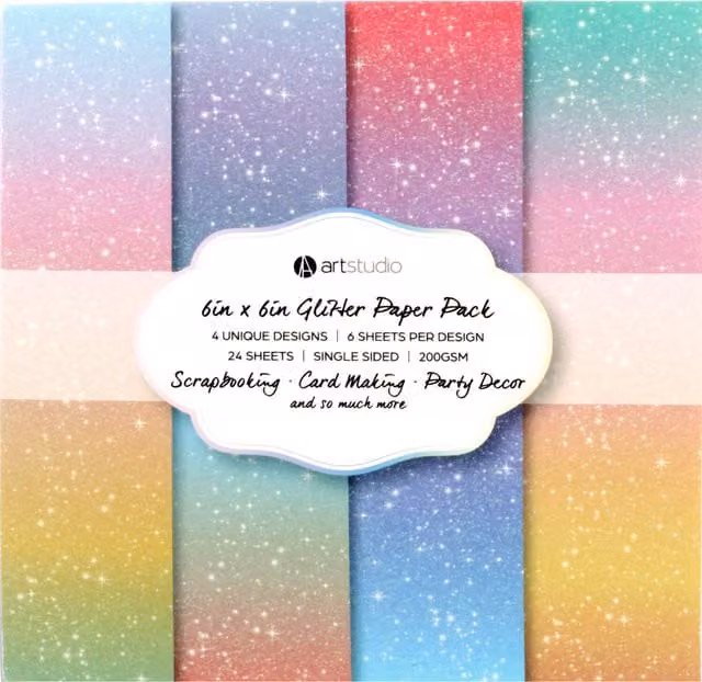 Art Studio Multicolour Glitter Construction Paper Pad