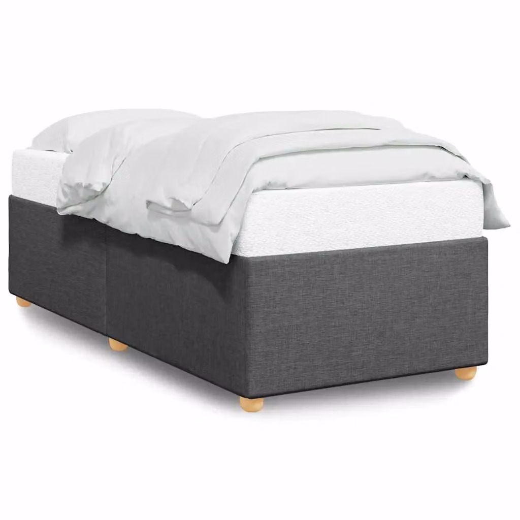 Berkfield Home Upholstered Fabric Bed Frame in Dark Grey, Single, 90 x 200 cm – 2