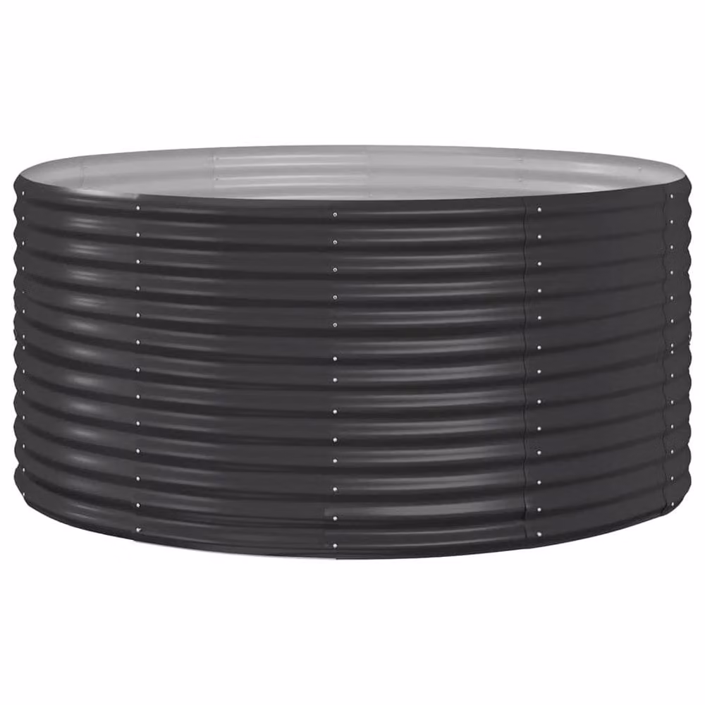 Berkfield Home Garden Anthracite Powder-coated Steel Raised Bed, W/D/H: 140 x 140 x 68 cm – 2