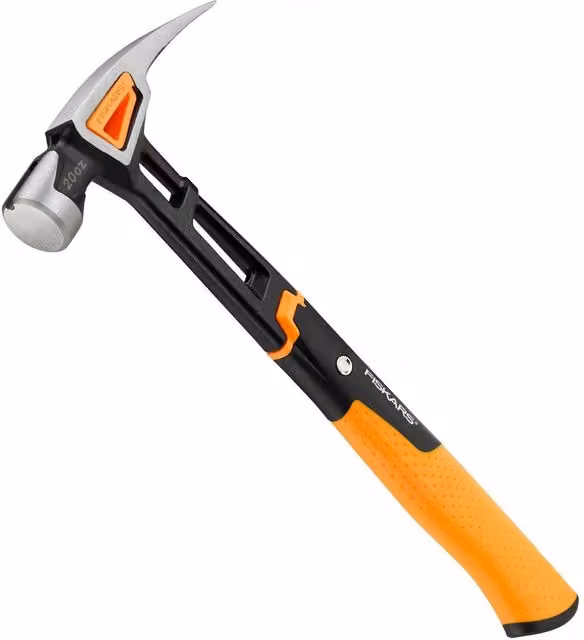 Fiskars Isocore General Use Claw Hammer with Forged Steel Head, Multicolour, 570g