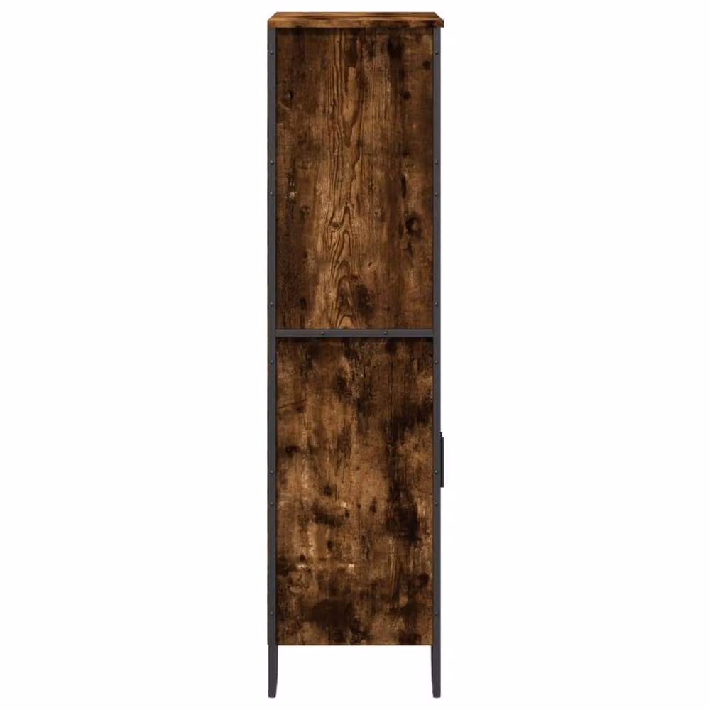 Berkfield Home Smoked Oak Highboard in Brown, W/D/H: 79.5 x 35.5 x 137.5 cm – 4