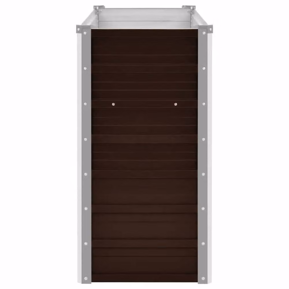 Berkfield Home Garden Brown Galvanised Steel Raised Bed W/D/H: 160 x 40 x 77 cm – 4