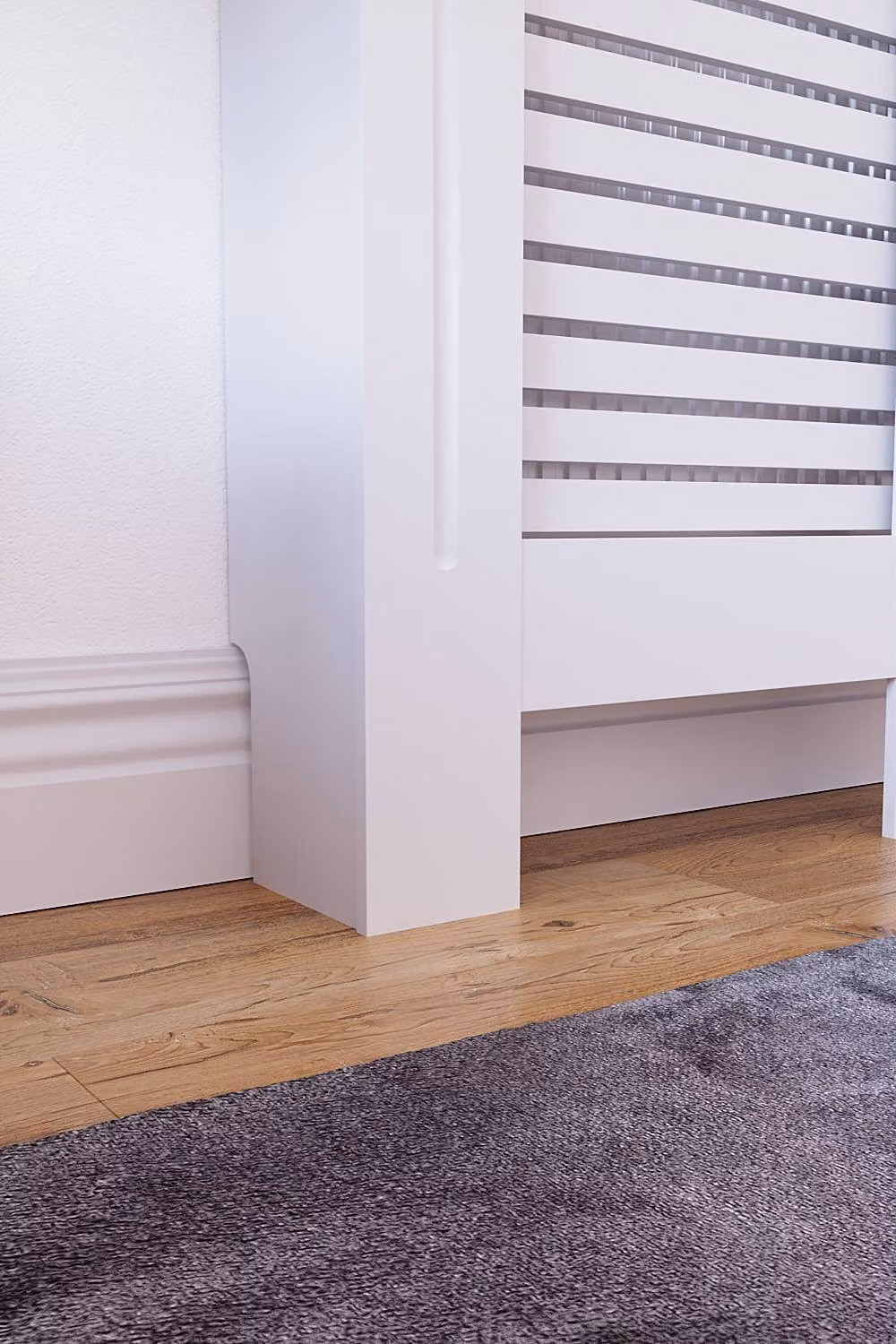 Vida Designs Milton Adjustable MDF Radiator Cover in White, W/D/H: 111 x 82 x 19 cm – 3
