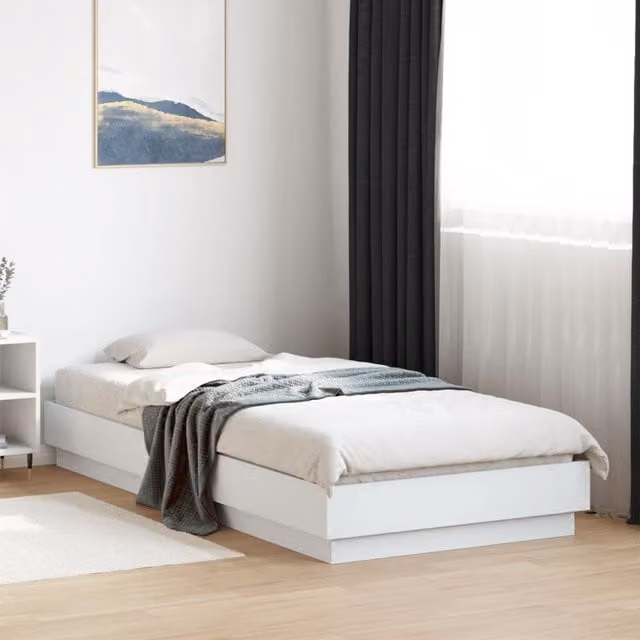Berkfield Home White Engineered Wood Bed Frame W: 90 cm, D: 200 cm – 1