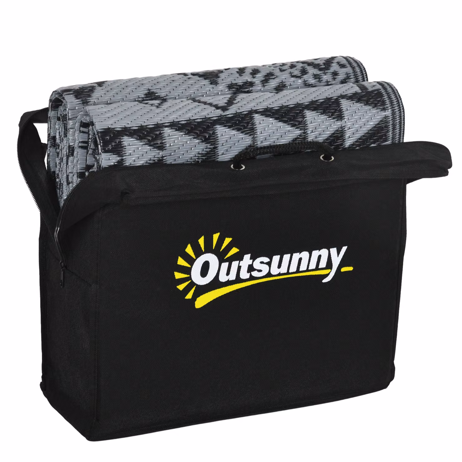 Outsunny Reversible RV Outdoor Rug in Black and Grey, W/D: 182 x 274 cm – 5