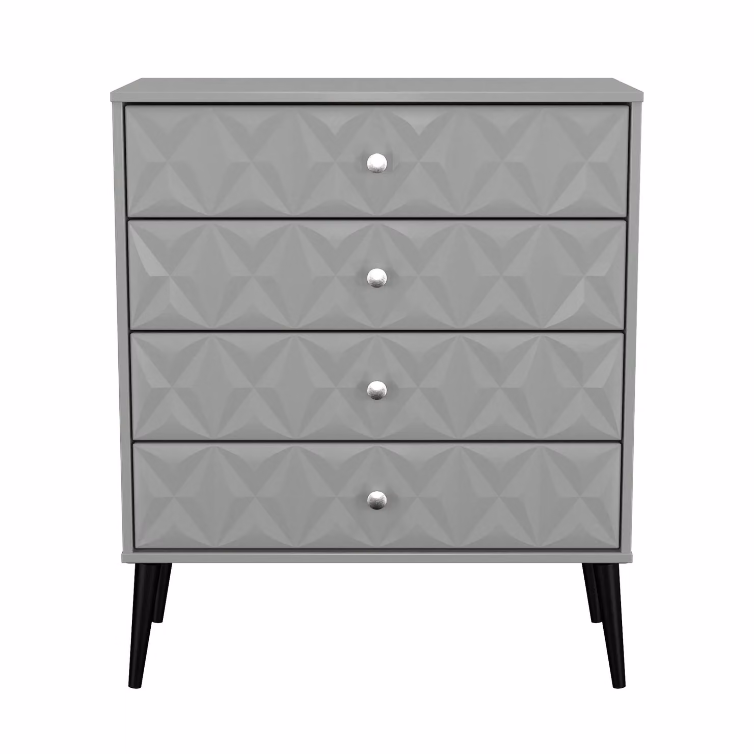 Ready Assembled 2 U Toledo 4 Drawer Chest in Dark Grey and Black – 2