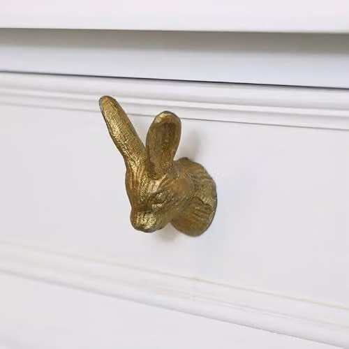 Melody Maison Matt Gold Brass Rabbit Head Drawer Knob