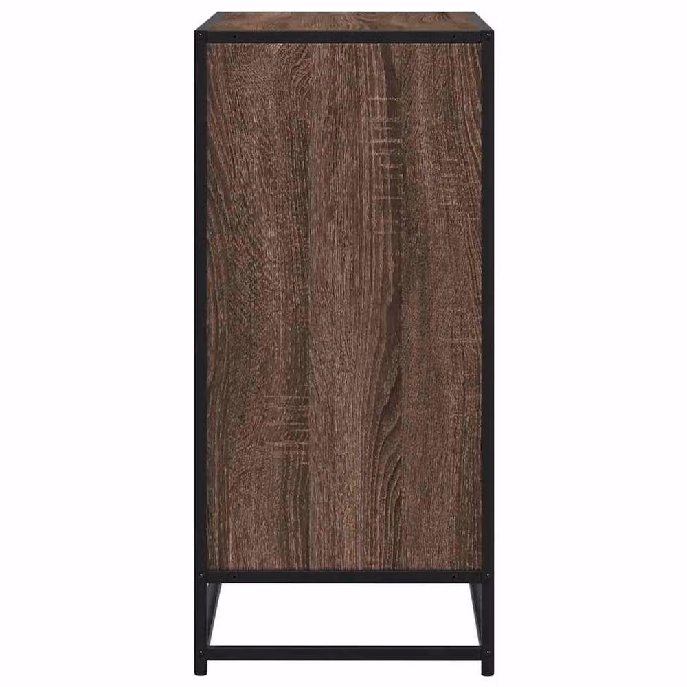 Berkfield Home Brown Oak Sideboard in Engineered Wood and Metal, W: 68 cm, D: 35 cm, H: 76 cm – 4