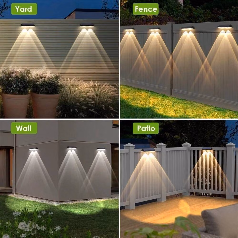SPETLEK 8-Pack Solar Powered Multicolour LED Garden Wall and Fence Lights in Black – 4
