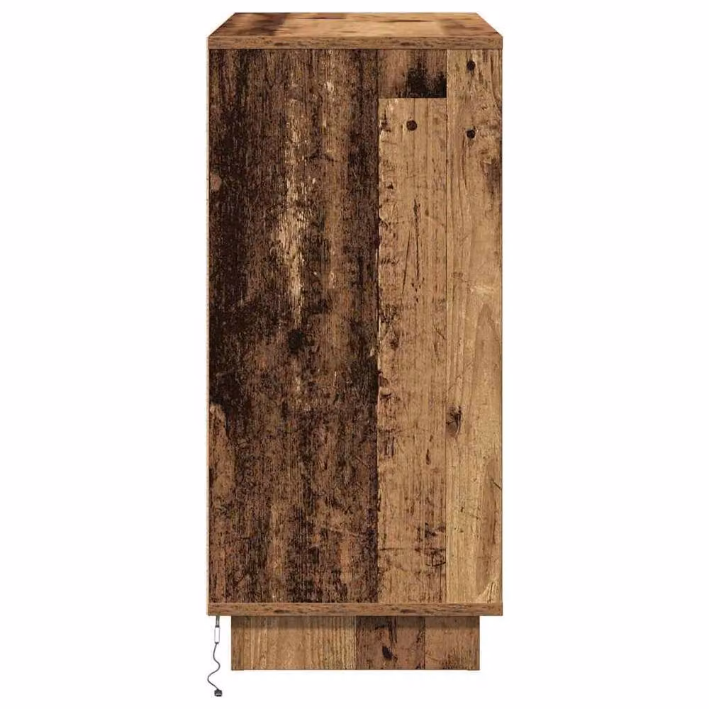 Berkfield Home Rustic Brown Engineered Wood Sideboard with Integrated LED Lighting, W/D/H: 75 x 34.5 x 71 cm – 6