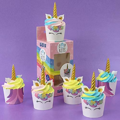 PME Unicorn Cupcake Decorating Kit with Multicolour Edible Toppers – 2