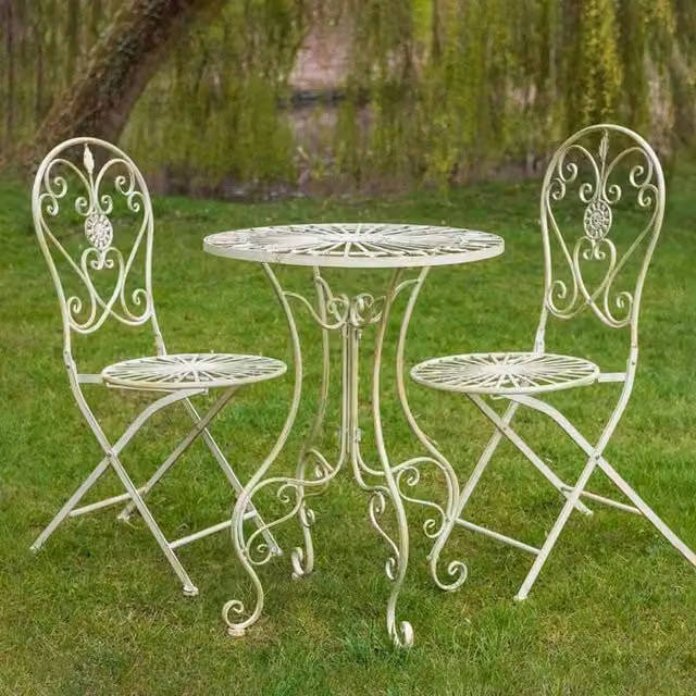 Ascalon Design Ltd Blaisdon 3-Piece Bistro Set in Cream/Beige, W: 60 cm, D: 60 cm, H: 73 cm