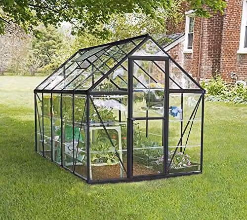 Palram Canopia Harmony Grey Polycarbonate and Aluminium Gable Greenhouse with Hinged Window and Lock – 2