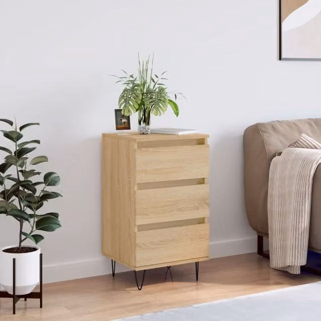Berkfield Home Sonoma Oak Sideboard in Brown, W/D/H: 40 x 35 x 70 cm – 1