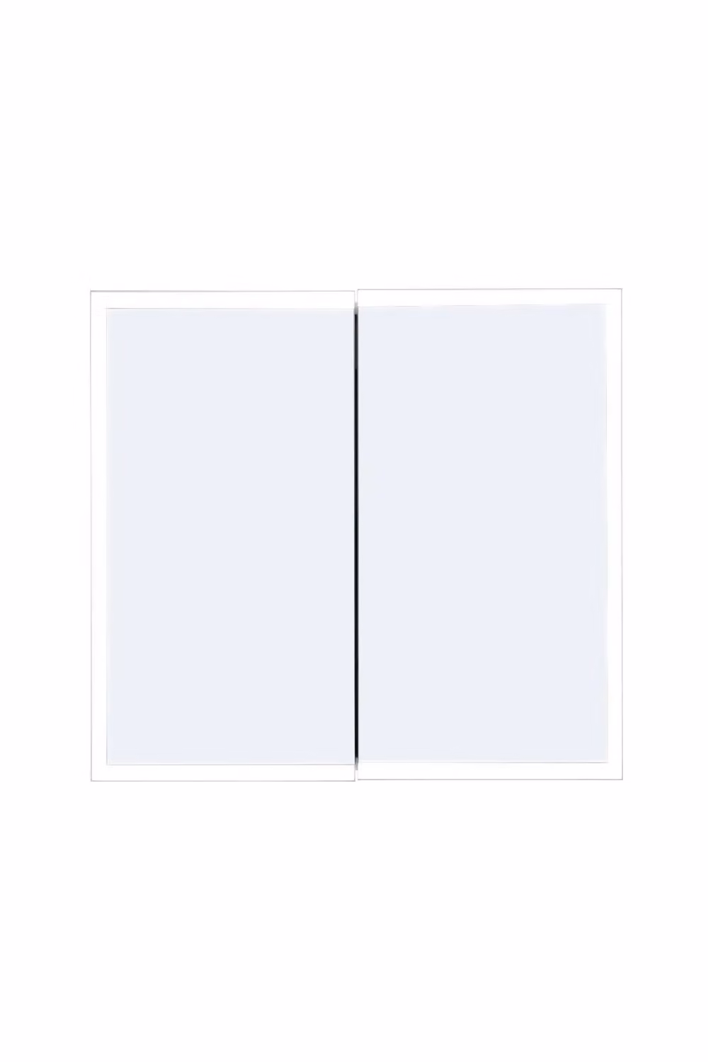 Living and Home LED Illuminated Double Door Frameless Mirror Cabinet in Silver, W/D/H: 60.0 x 2.0 x 65.0 cm – 2