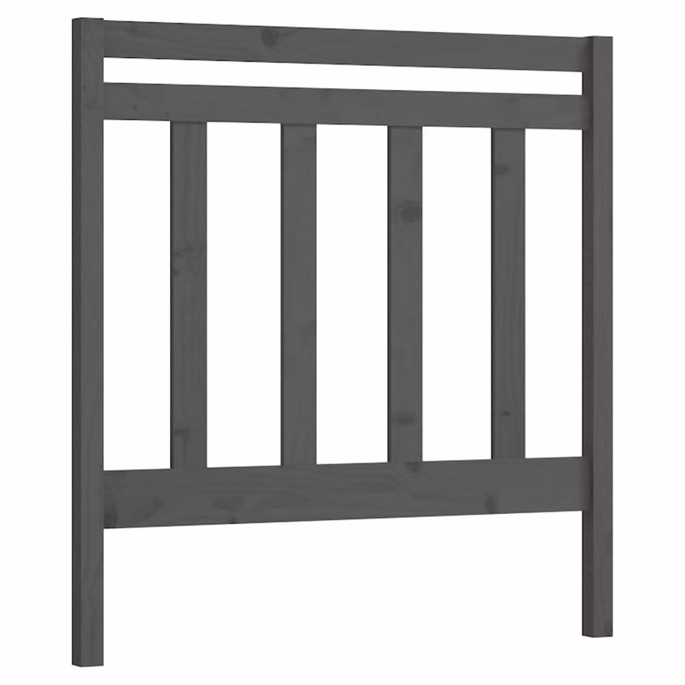 Berkfield Home Beautiful Grey Solid Pine Wood Bed Headboard W/D/H: 96 x 4 x 100 cm – 2