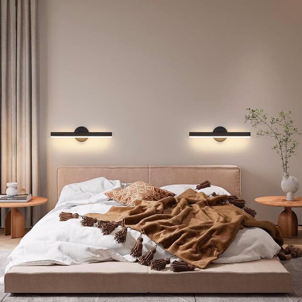 Goeco 12W LED Bathroom Mirror Light in Black with 300 Degree Rotatable Warm White 3000K Illumination – 2
