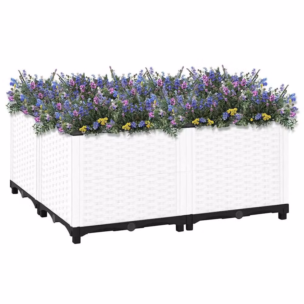 Berkfield Home White Polypropylene Raised Bed W/D/H: 80 x 80 x 38 cm – 2