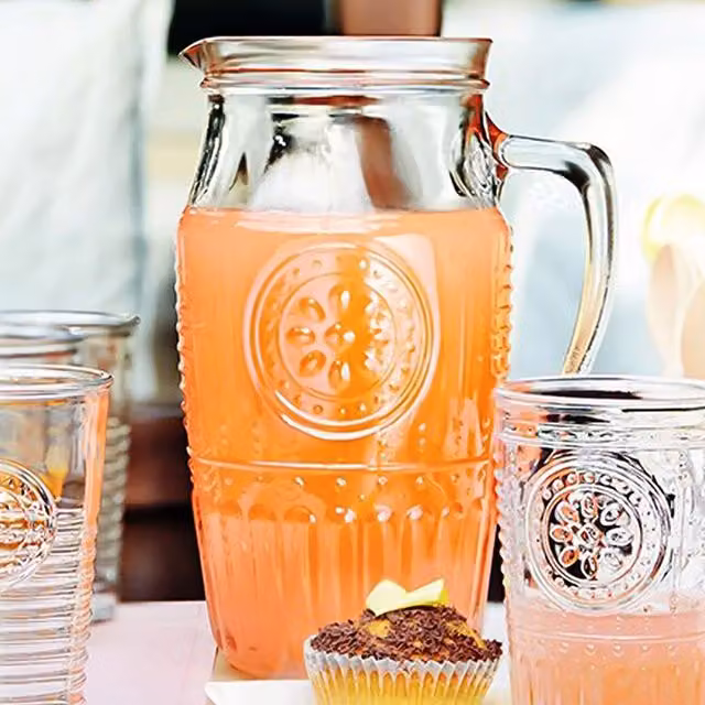 Bormioli Rocco Romantic Glass Water Jug, 1.8 l, Transparent Yellow