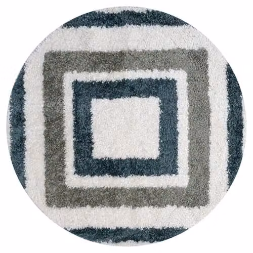 THE RUGS Soft Shaggy Round Area Rug in Forest and Sage Green, Diameter: 120 cm