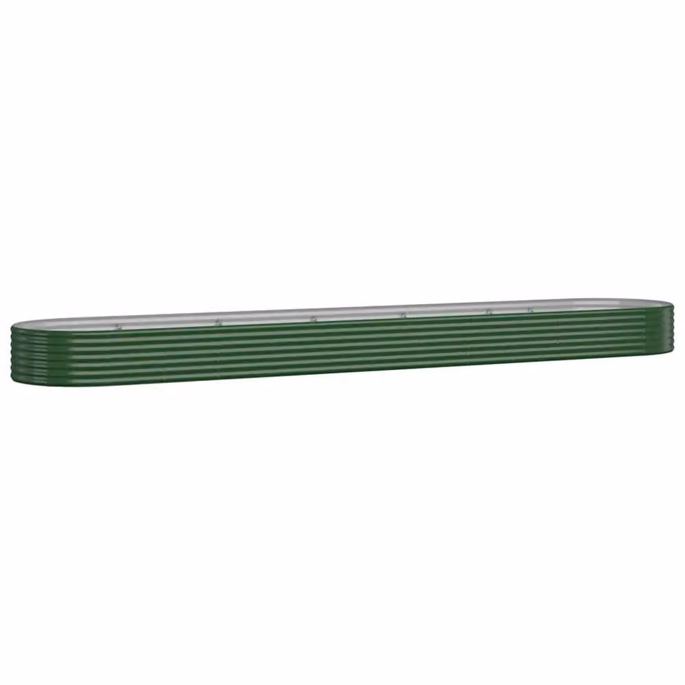 Berkfield Home Garden Green Powder-coated Steel Raised Bed W: 507 cm, D: 100 cm, H: 36 cm – 2
