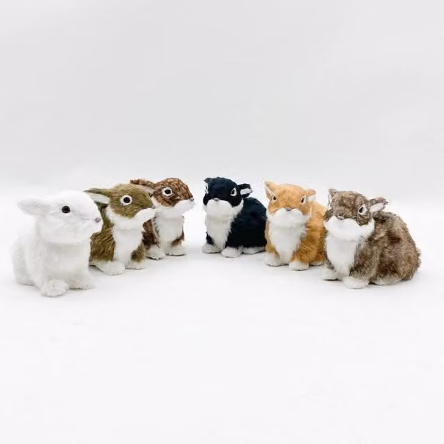Minster Standing Fabric Rabbits, Multicolour, L10 x W10 x H24 cm