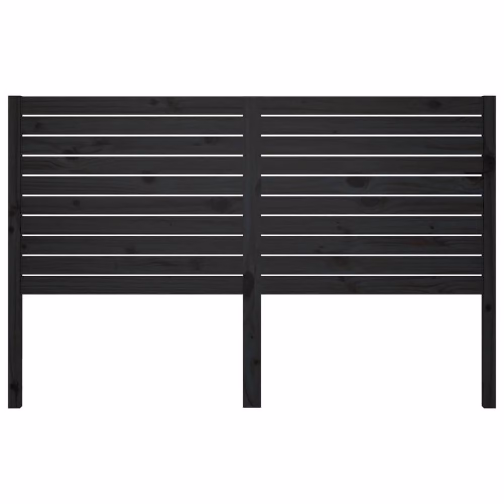 Berkfield Home Black Rustic Solid Pine Wood Bed Headboard W: 126 cm, D: 4 cm, H: 100 cm – 3