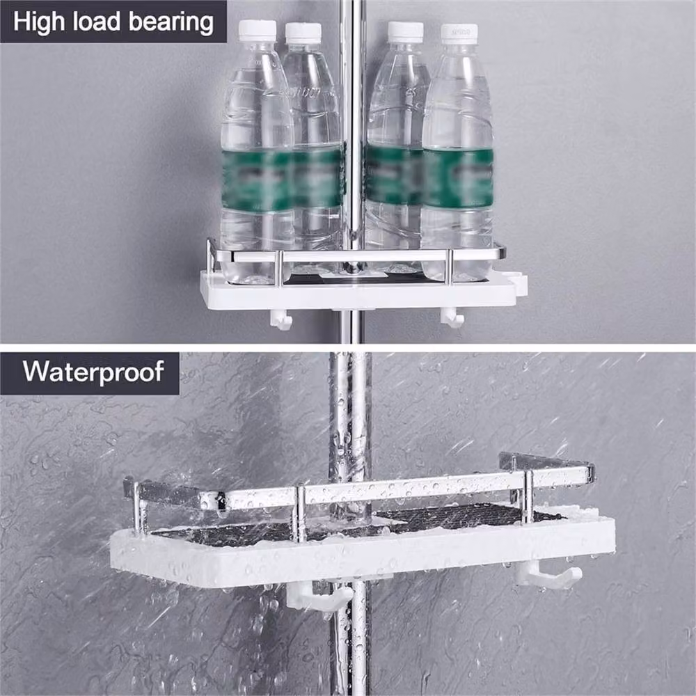 VOGREX White Hanging Plastic Shower Caddy with Drainage for Bath Storage – 3