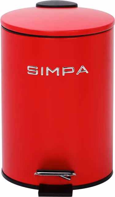 Simpa 3L Slim Soft-Closing Pedal Dustbin in Red with Removable Inner Bucket – 1