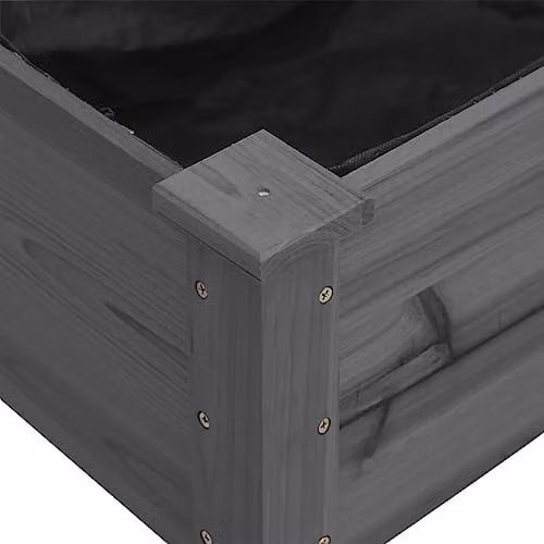vidaXL Planter with Liner in Grey, Solid Fir Wood, W/D/H: 71 x 37 x 76 cm – 5