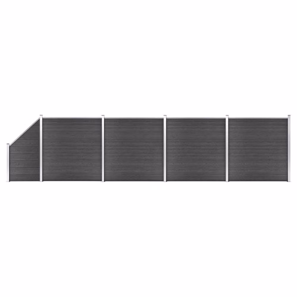 Berkfield Home Durable WPC Fence Panel Set in Black – 2