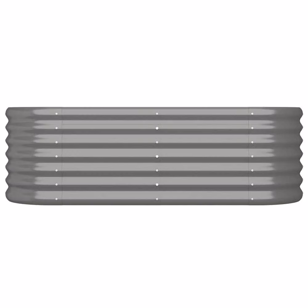Berkfield Home Garden Powder-coated Steel Raised Bed in Grey, W/D/H: 114 x 40 x 36 cm – 3