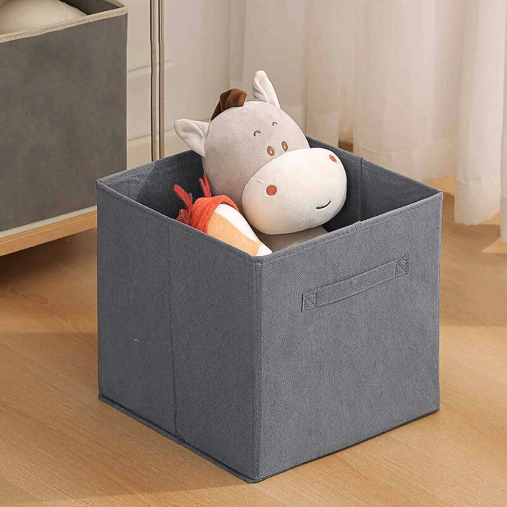 YnysTec Grey Fabric Clothes Storage Bags with Lid for Wardrobe and Closet Organising – 5